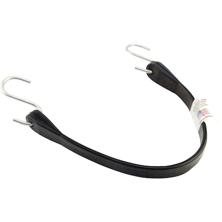 Erickson 5/8 In. x 18 In. Hook-to-Hook Rubber Industrial EDPM Tarp Strap, Black 06702